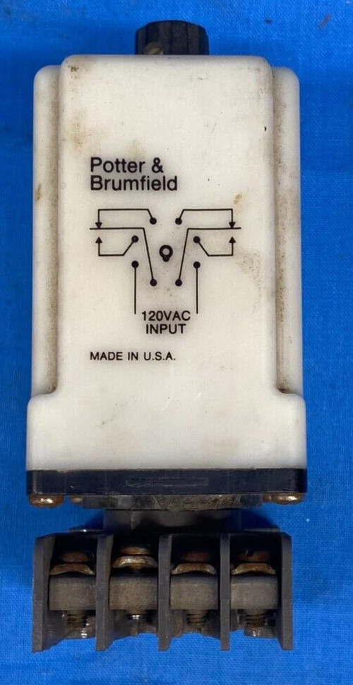 POTTER & BRUMFIELD SOCKET TRACK MOUNT RELAY CB1003B-70 TIME DELAY 0.1-10 SEC
