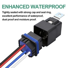 Durable Waterproof 12V Relay Kit with 40A Current Rating for Vehicles and Boats