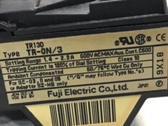 FUJI ELECTRIC Overload Relay TR-ON/3 TR13D Used #119090