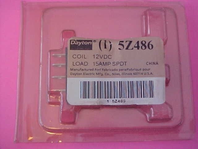 NOS DAYTON #5Z486 General Purpose Cube Relay, 15A, 12V. DC coil, 5 Pins, SPDT