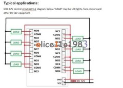 8 Channel 12V Bluetooth Relay Android Mobile Remote control Switch Motor Light