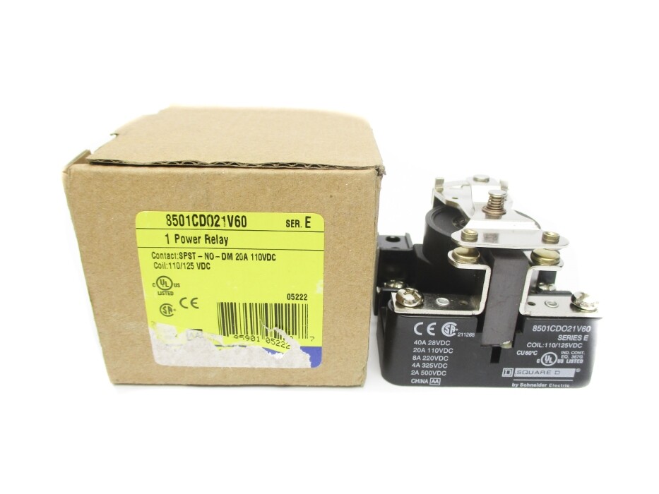 SQUARE D 8501CDO21V60 SER. E 110/125VDC 20A NSMP