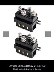 2 Solenoid Relays 12V 500A Winch Relay Solenoid Replacement Contactor for 80001