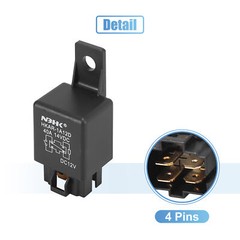 TWO Z1507091/4 4 Pin DC 12V 40A Universal Car Vehicle Motor Fuse Relay Switch
