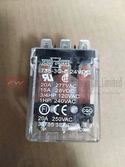 735-3C-C 24VDC Mechanical Relay 20A 24VDC 11 PINS x 2PCS NEW