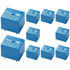 10Pcs PCB Power Relay , DC 12V Coil, 10A 250VAC, SPDT, 5 Pin, for Household A…