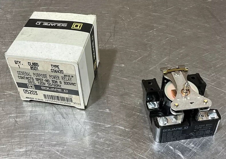Square D 8501C06V20 GENERAL PURPOSE POWER RELAY NOS SURPLUS
