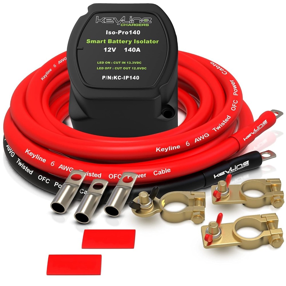 Isolator Kit 12V – 140 Amp Voltage Sensitive Relay (VSR) for Dual Battery Setup