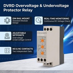 DC24V Voltage Monitoring Relay Over Under Protector 35MM Rail 1317V 1014V