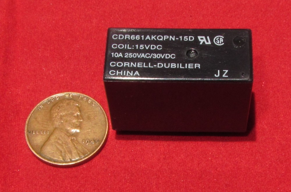 Cornell Dubilier 15V DC Coil Relay – SPST – 10A, 250VAC / 30VDC CDR661AKQPN-15D