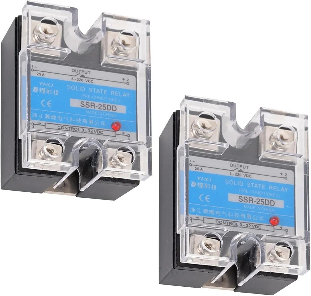 SSR-25DD 25A DC Solid State Relay, DC 3-32V Input, DC 5-200V Output, Single…