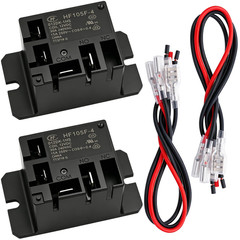 2PCS Power Relay SPST(1 NO) DC12V Coil, 30A SPST 120 VAC with Flange Mounting an