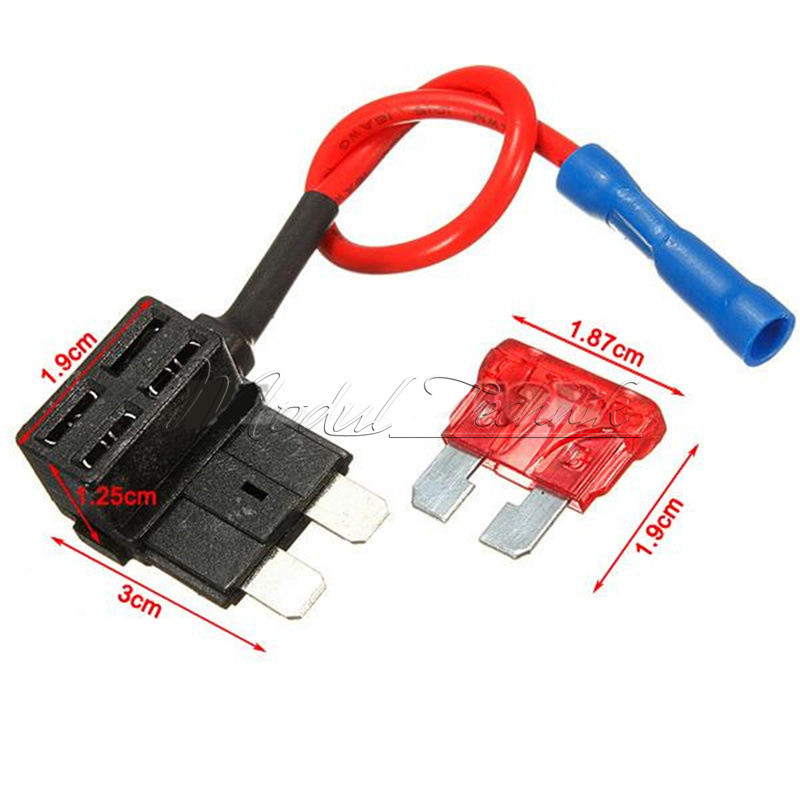 12V Car Fuse Add-a-Circuit Standard ATM APM Auto Blade Fuse Holder TAP Adapter-