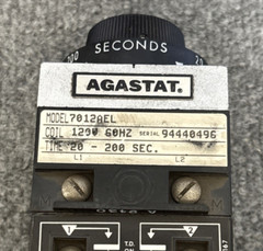 Agastat 7012AEL Timing Relay 20-200 Seconds 120V 60hz Used
