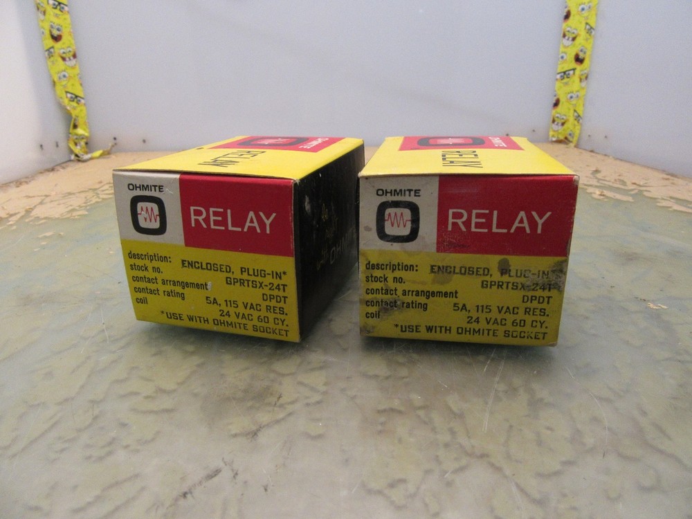 Lot of 2x Ohmite GPRTSX-24T DPDT Relays [3*F-23]