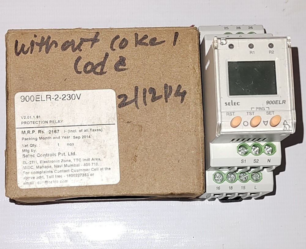 SELEC 900ELR-2-230V EARTH PROTECTION RELAY VOLTAGE 220VAC FREE FAST SHIPPING