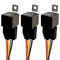 12V 5 Pin 40A Car Relay with Harness Sockets Color-Labeled Wires for Automotive