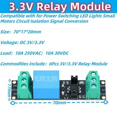 MTDELE 6Pcs DC 3.3V Relay Module 1 Channel Optocoupler 3V/3.3V Relay…