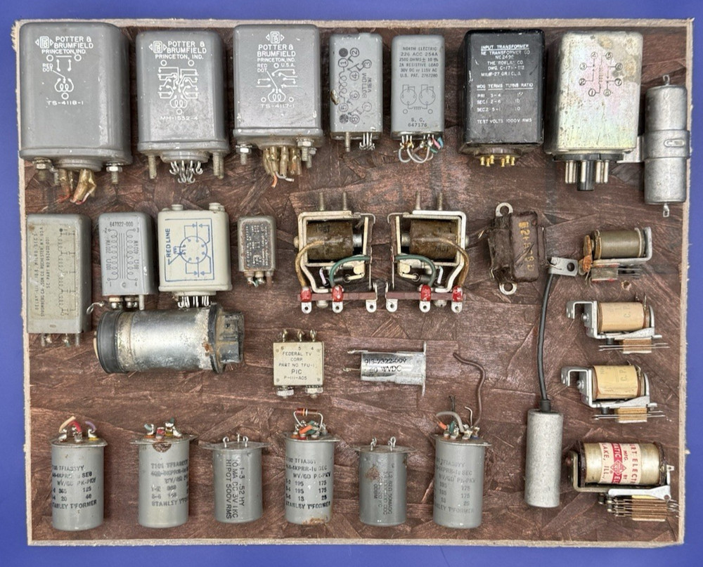 Vintage Relay Capacitor Electrical Parts Potter Brumfield Siemens GPO Untested