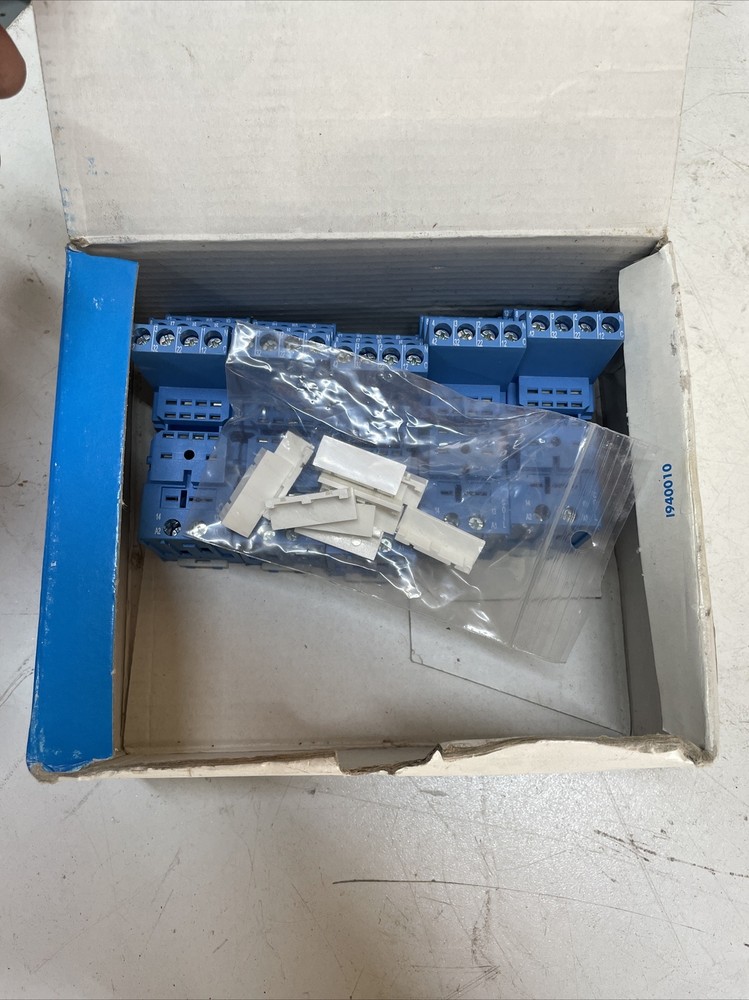 5- Finder 94.04 Relay Socket, DIN Rail/Panel Mount, Blue, Screw, for 55.34 Relay