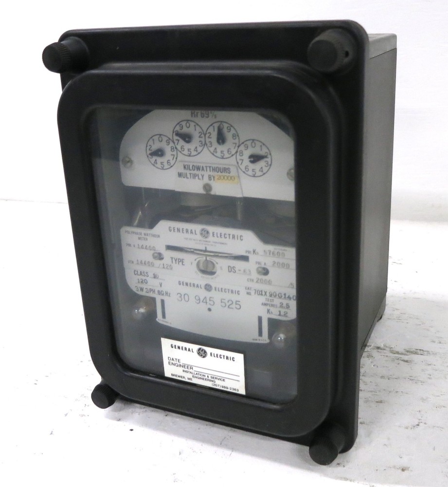 GE 701X90G140 Polyphase Watthour Meter Type DS-63 120V 3W 3PH 14400 57600