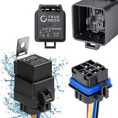 True MODS 1 Pack 5-Pin 12V Bosch Style Waterproof Relay Kit [Harness Socket] [12