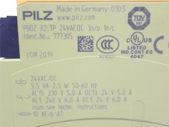 238039 New-No Box; Pilz PNOZ X2.7P Safety Relay 777305; 24VAC/DC; 3-NO; 1-NC