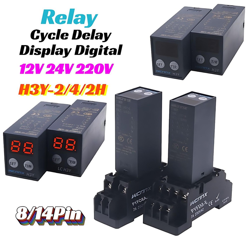 H3Y-2 /4 12V Relay Small Time Timer Control Switch Cycle Delay Display Digital