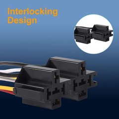 2pcs Car Relay with Harness 12V 40A 4 Pin SPST Harness Sockets with Col…