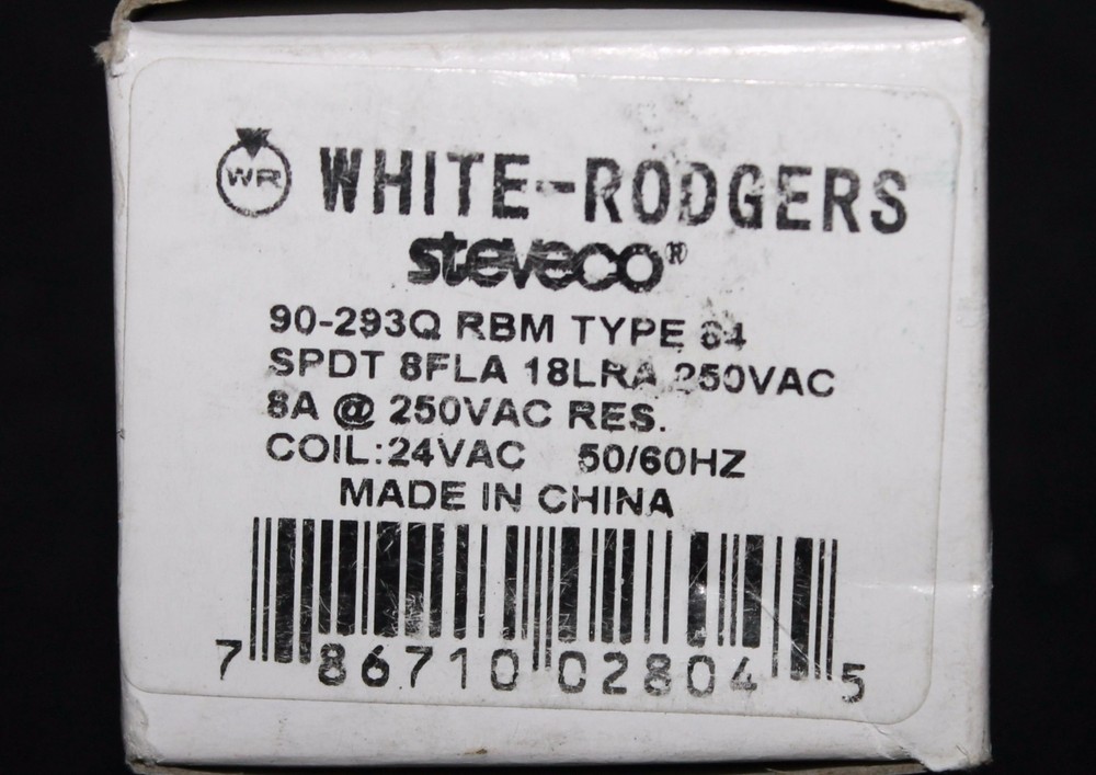WHITE RODGERS STEVECO 90 293Q RBM Type 64 SPDT 24 VAC Relay