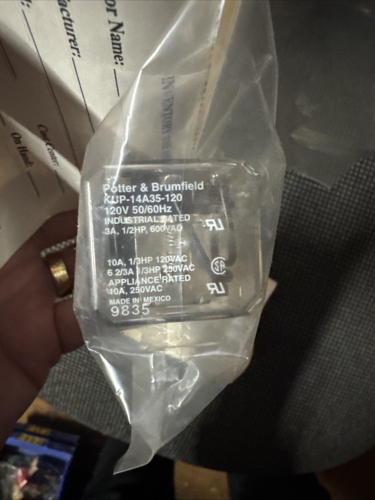 (Lot Of 2) Potter & Brumfield KUP-14A35-120 Relay, 120VAC Coil, 250VAC @ 10A