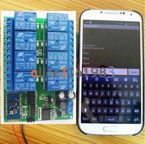 8 Channel 12V Bluetooth Relay Android Mobile Remote control Switch Motor Light