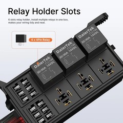 12V Relay Box 6 Way12 AWG Pre-Wired Waterproof Relay Box 6 Slot ATC/ATO Fuse …