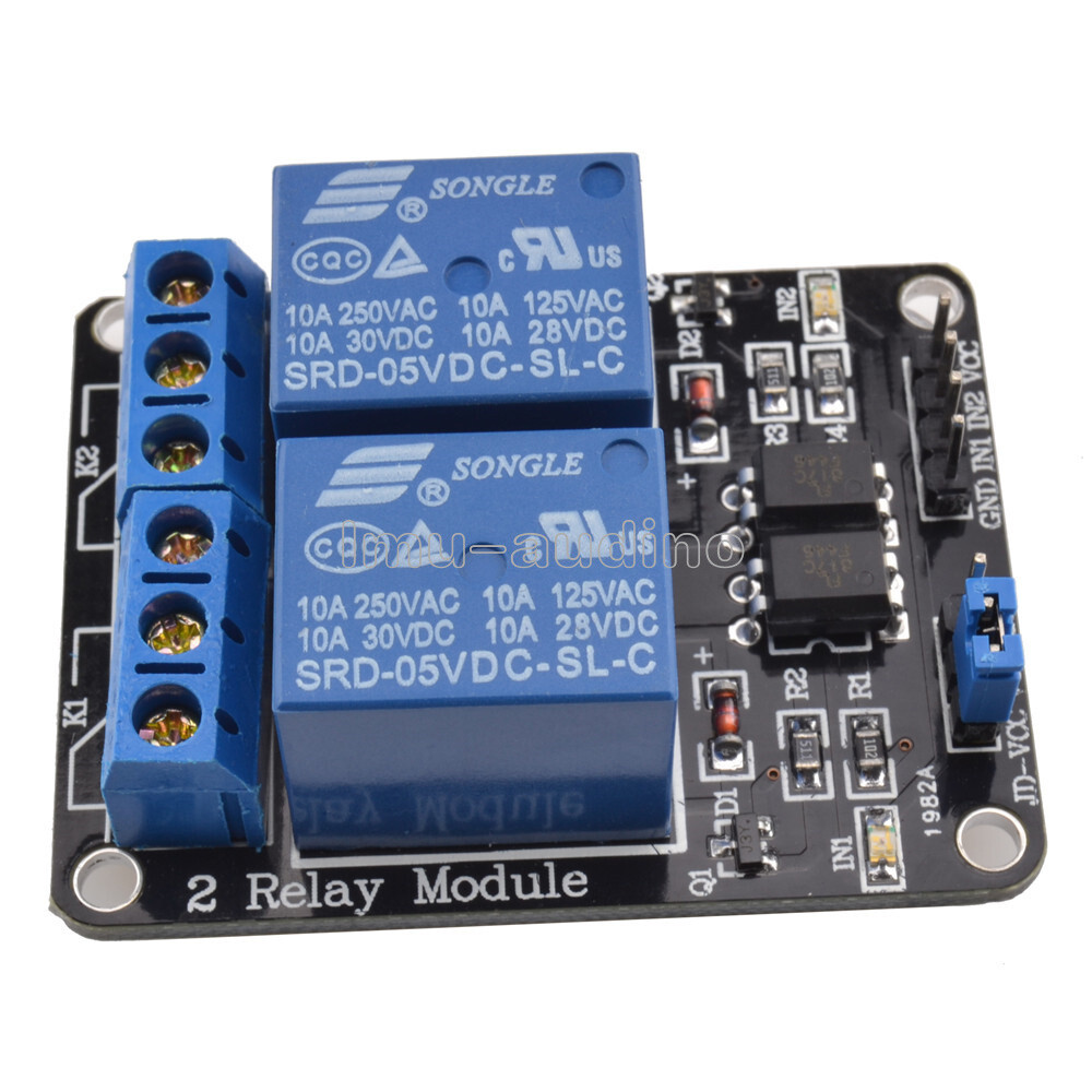 5V 2 Channel Relay Board Module With Optocoupler For PIC AVR DSP ARM