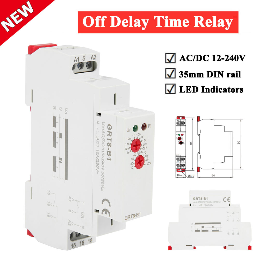Cycle Timer Cycle Timer Relay GRT8-B1 Mini Power Off Delay Time Relay DIN Rail