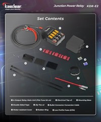 Motorcycle Power Relay Kit DC12V 20A, Waterproof 4-Way Fuse Block Acc Splitte…