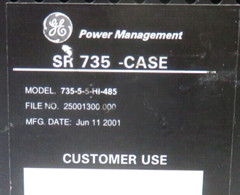 GE Multilin Feeder Protection Relay w/Case 735-5-5-HI-485, FOR PARTS/ REPAIR