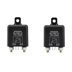 2 Pcs 12V 100Amp 4-Pin Heavy Duty On/Off Switch Split Charge Relay for Auto Boat