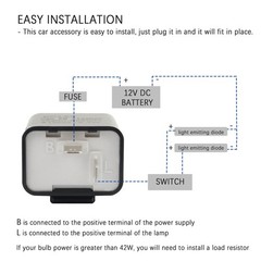 2PCS 12V LED Flasher Relay 2 Pin,Adjustable Turn Signal Relay for Repairing Moto
