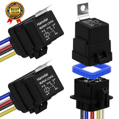 3 Pack 80/60 AMP 12V DC Waterproof Car Relay and Harness – Heavy Duty 12 AWG Cop