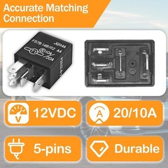 High-Performance 10A/20A Automotive Relay Set of 2 for Ford – OEM Quality
