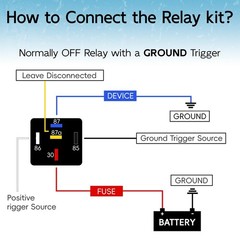 2 Pack Waterproof Relay and Harness Kits 40/30 AMP 12V Relay Switch, 5 Pin SPDT