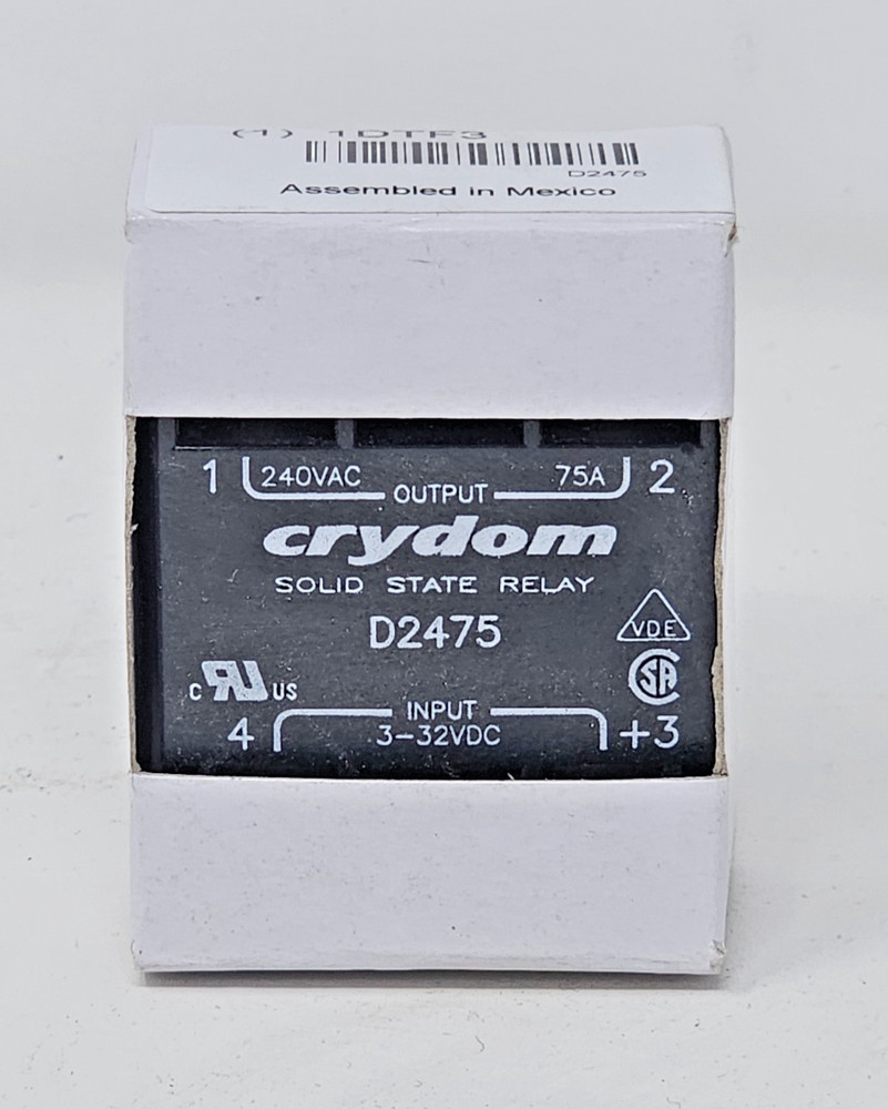 D2475-10 Solid State Relay 12mA 32V DC-IN 75A 280V AC-OUT 4-Pin
