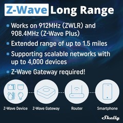 Wave 1 US LR UL | Z-Wave Long Range Smart Switch Relay, 1-Channel 15A Dry Con…