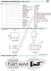 10pcs HK19F-DC 3V-SHG DC 3V Coil DPDT 8Pins 2NO 2NC PCB Mini Power Relay