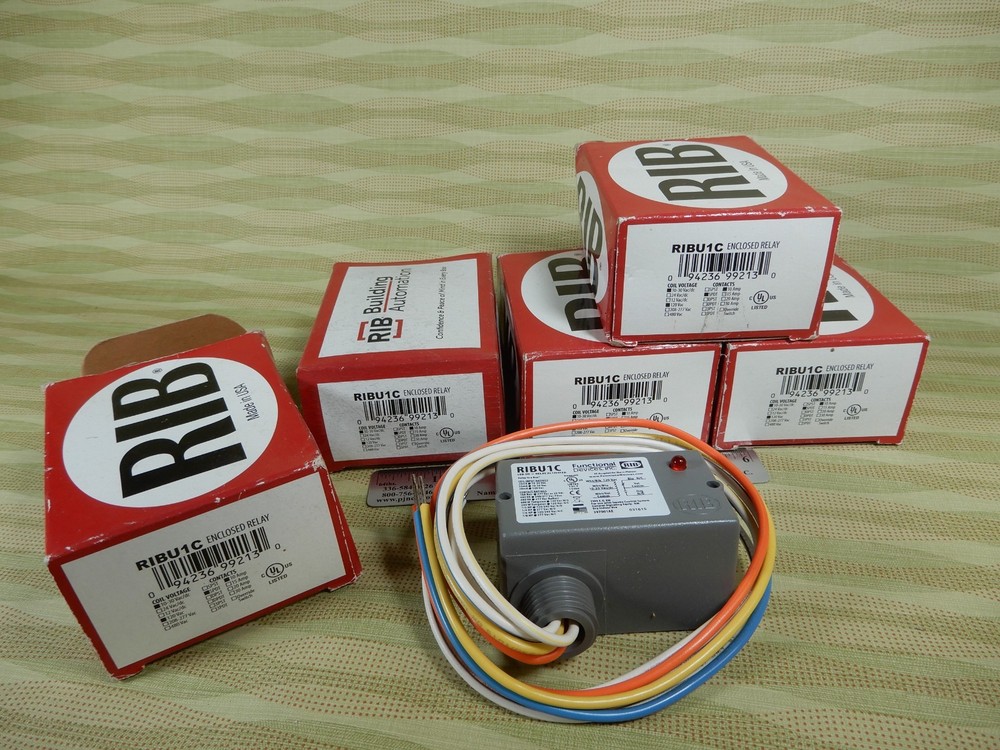 RIB Functional Devices Relay in a Box RIBU1C Qty 5 NOS AC DC Coil Option BX