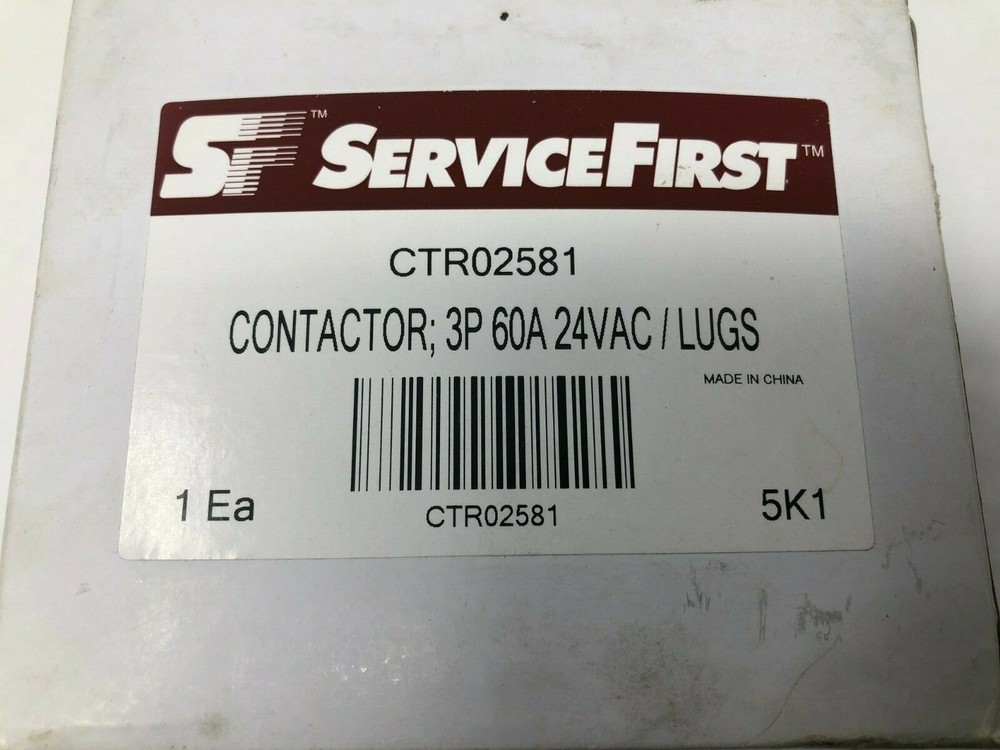 Trane CTR02581 OEM Contactor 3P 60A 24VAC w/Lugs