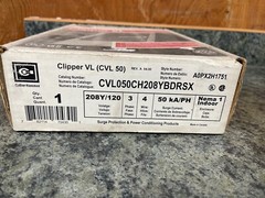 Cutler-Hammer Clipper VL CVL 50 Cat CVL050CH208YBDRSX Surge Protector Suppressor