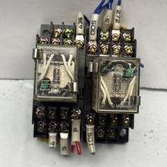 Lot Of 2 OMRON MY4N Ice Cube Relay 24VDC W/ Socket Base 14 Pin Plug In 5A 250v