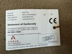Areva / Trip Relay / MVAJ105RA0802A